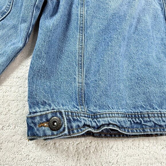 Highway Jeans Denim Jacket Destroyed Button Up Medium Blue - Juniors US L - Picture 6 of 11